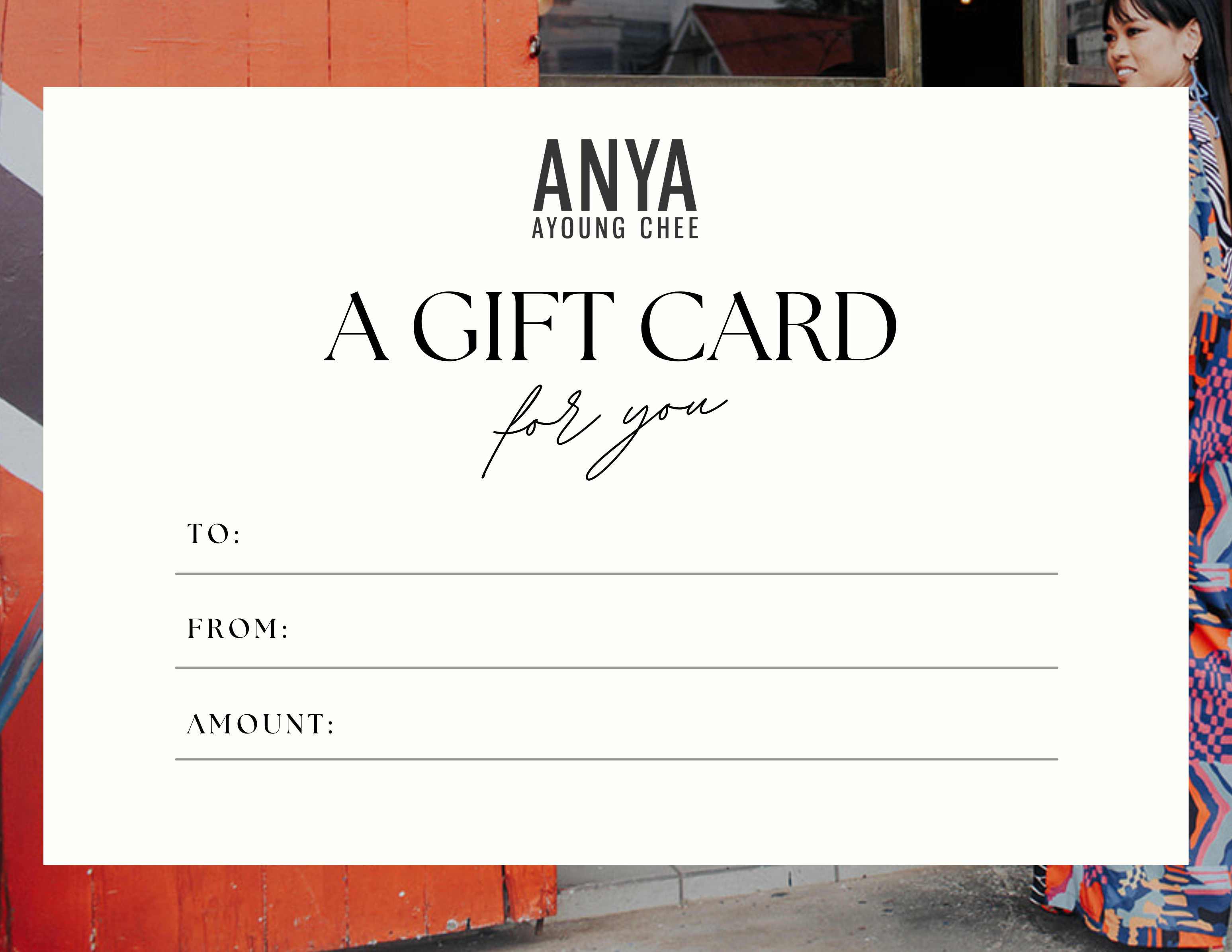 Anya Ayoung Chee Resort Gift Card