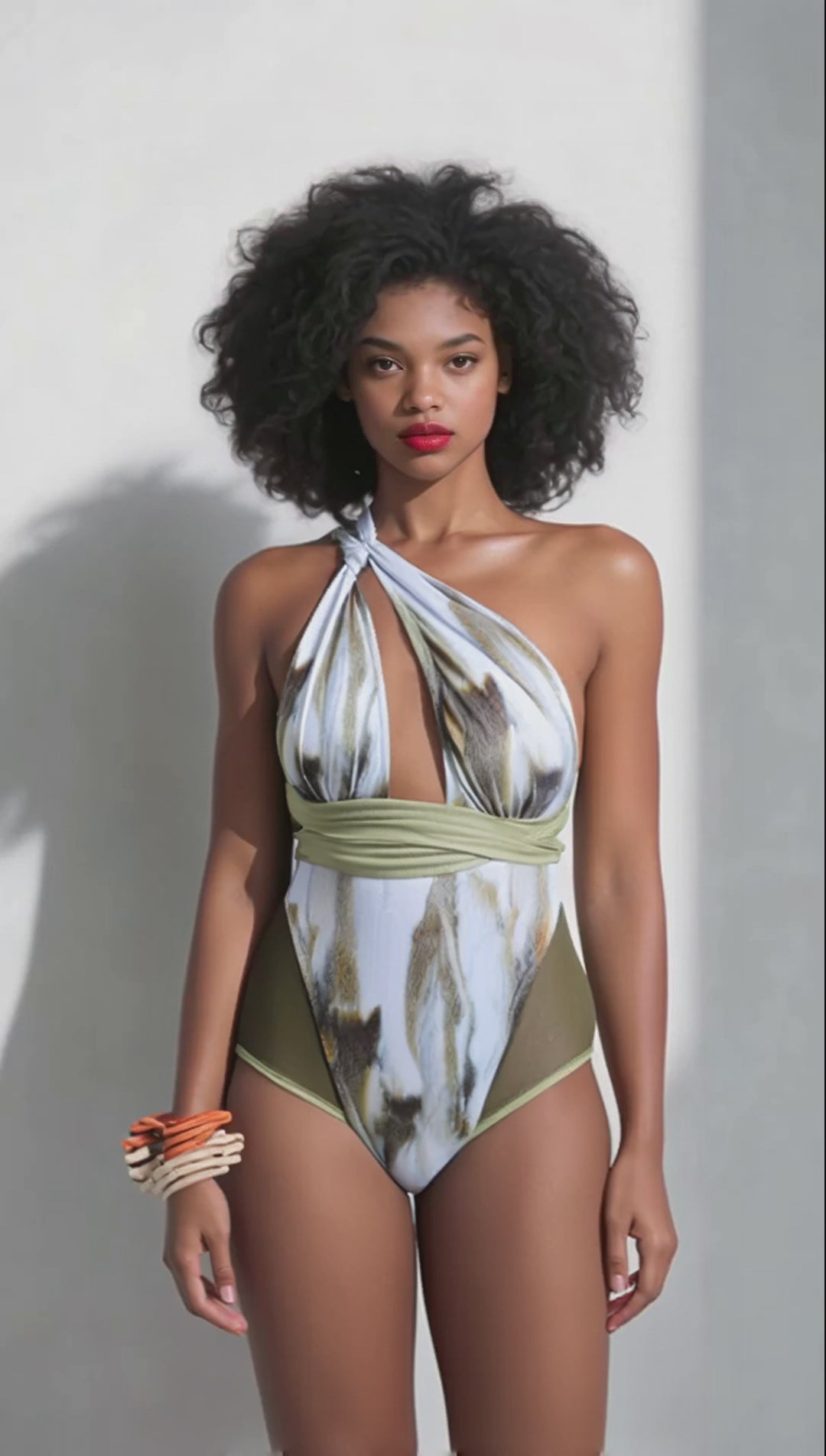 Wild Rhythm Halter One Piece in Moss Green