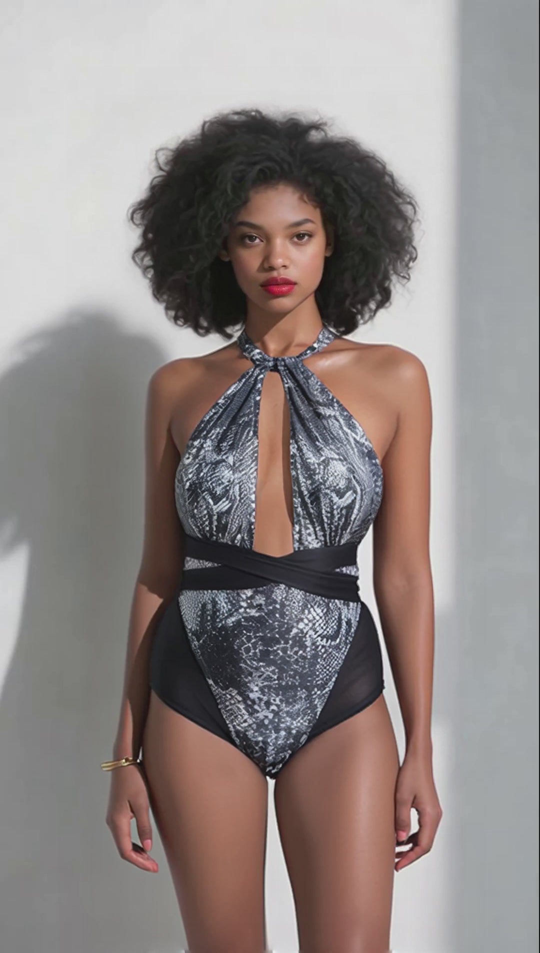 Storm Dance Halter One Piece in Snakeskin