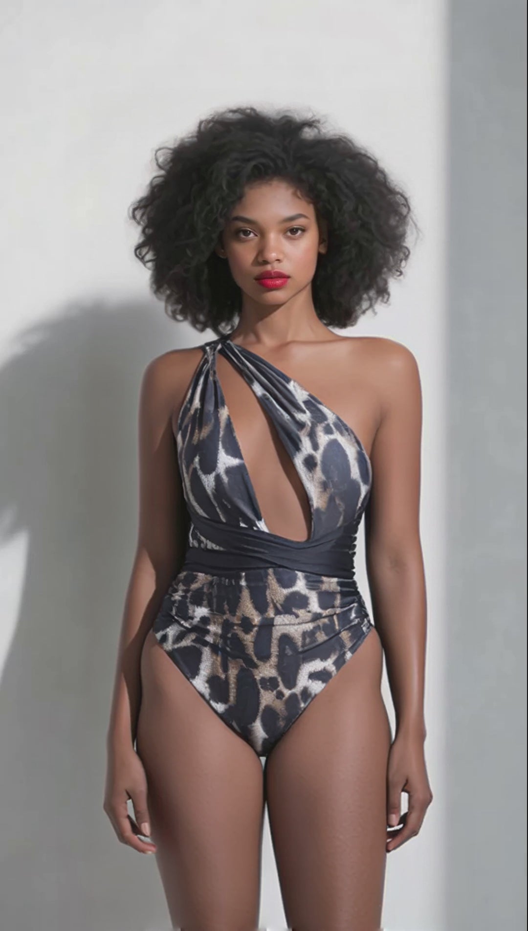 Warrior Song Cold Shoulder Swimsuit in Hyena